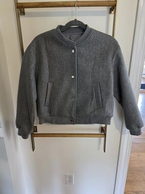 Gray Women's Bomber Jacket - Classic Casual